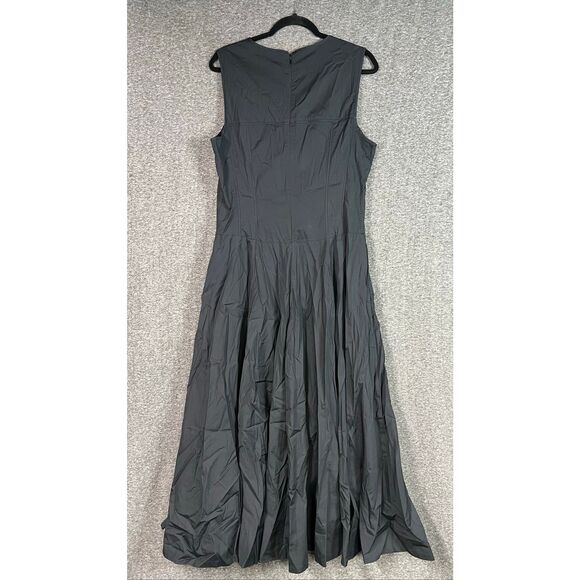 Madewell V-Neck Circle Midi Dress Jet Black Size 14 NWT - Picture 8 of 11